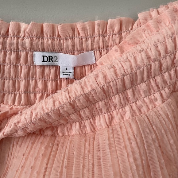 DR2 Pink Dotted Tiered Midi Skirt - Picture 2 of 4